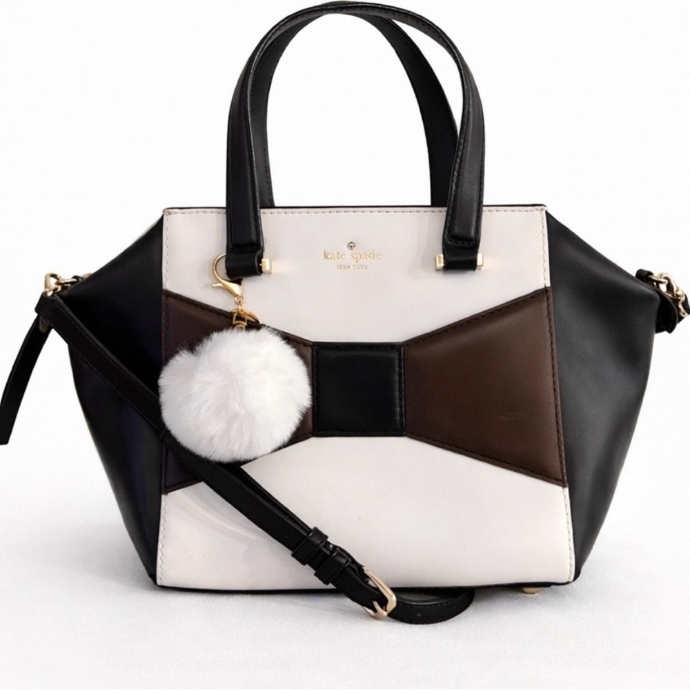 kate spade Black, White & Brown Bow Satchel